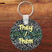 Mod Retro Quirky Groovy Boho Paragender Trots Sleutelhanger (Voorkant)