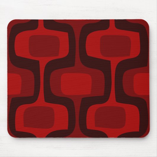 Mod Retro Red Burgundy Black Mousepad Muismat (Voorkant)