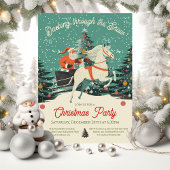 Mod Retro Santa's Sleigh Ride Christmas Party Kaart