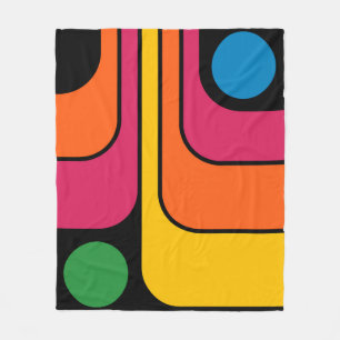 Mod Retro Stijl Geometrisch Ontwerp Jaren 70 Fleece Deken