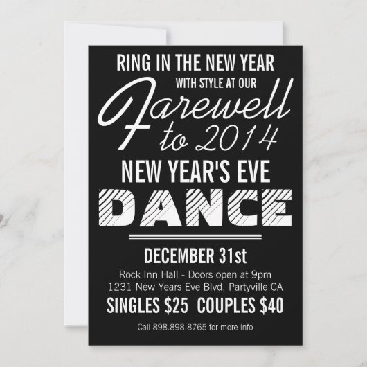 Mod Retro-stijl nieuwe jaren oude partij en oude s Kaart (Voorkant)