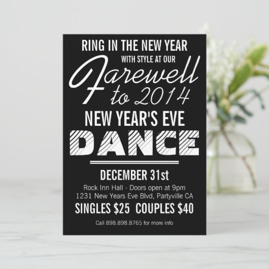 Mod Retro-stijl nieuwe jaren oude partij en oude s Kaart (Staand voorkant)