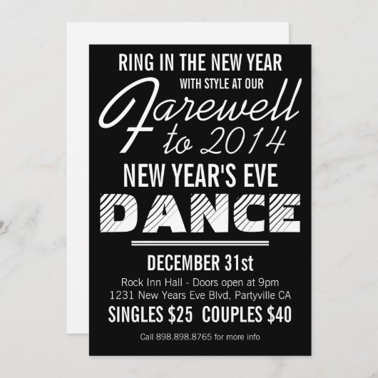 Mod Retro-stijl nieuwe jaren oude partij en oude s Kaart (Voorkant / Achterkant)