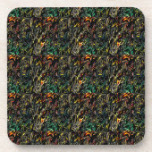 Mod Rich Faux Quilt Dark Multicolor Pattern Bier Onderzetter (Voorkant)