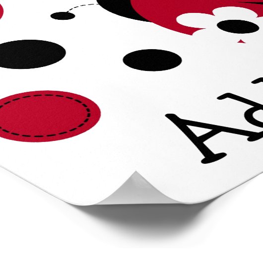 Mod Rode Lieveheersbeestje Kinderkamer Muurkunst N Poster (Hoek)