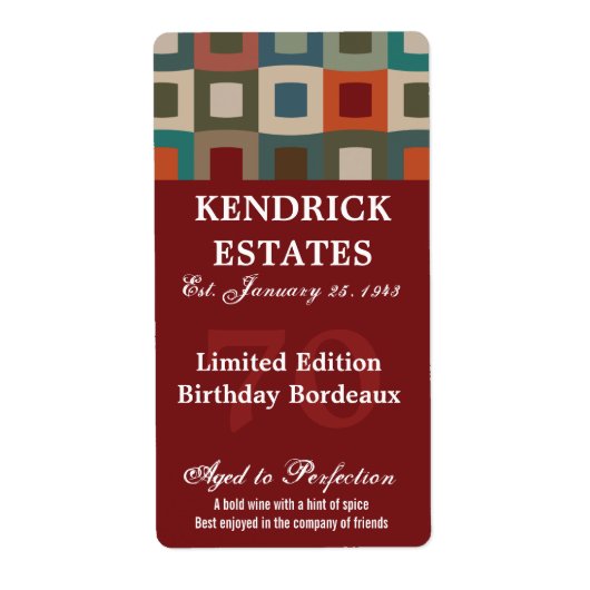 Mod Rode Verjaardagswijn (375ml) Etiket (Voorkant)