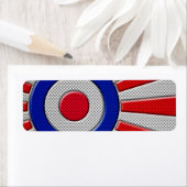 Mod Rondel Zonneburst Design in Koolstofvezel Stij Etiket (Insitu)