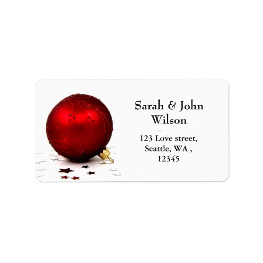 mod rood ornament, retouradreslabel etiket (Voorkant)