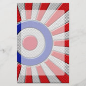 Mod Roundel Asian Sunburst in koolstofvezelstijl Briefpapier (Voorkant)