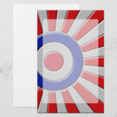Mod Roundel Asian Sunburst in koolstofvezelstijl Briefpapier (Voorkant / Achterkant)