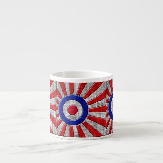 Mod Roundel Asian Sunburst in koolstofvezelstijl Espresso Kop (Voorkant)