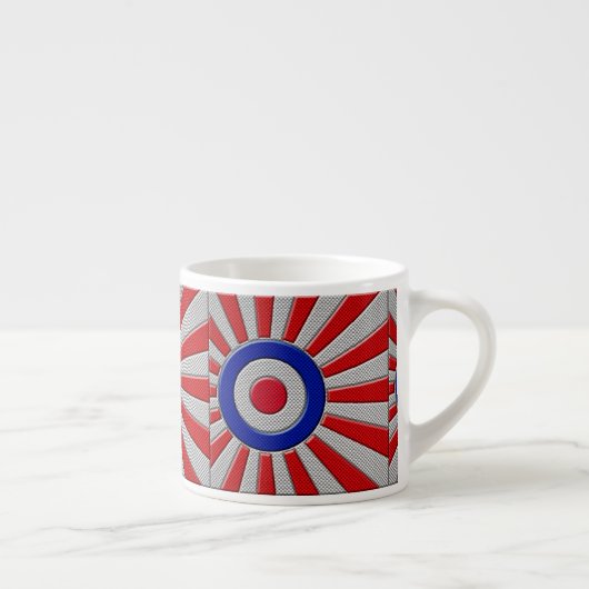 Mod Roundel Asian Sunburst in koolstofvezelstijl Espresso Kop (Rechts)