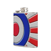 Mod Roundel Asian Sunburst in koolstofvezelstijl Heupfles (Links)