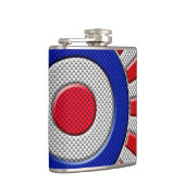 Mod Roundel Asian Sunburst in koolstofvezelstijl Heupfles (Rechts)