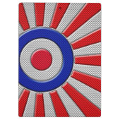 Mod Roundel Asian Sunburst in koolstofvezelstijl Klembord (Achterkant)