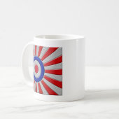 Mod Roundel Asian Sunburst in koolstofvezelstijl Koffiemok (Voorkant links)