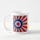 Mod Roundel Asian Sunburst in koolstofvezelstijl Koffiemok (Links)