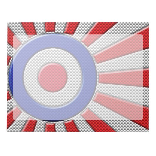Mod Roundel Asian Sunburst in koolstofvezelstijl Notitieblok (Voorkant)