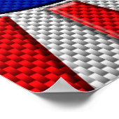 Mod Roundel Asian Sunburst in koolstofvezelstijl Poster (Hoek)