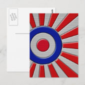 Mod Roundel Sunburst Carbon Fiber Style Briefkaart (Voorkant / Achterkant)