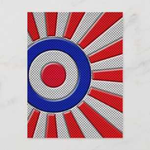 Mod Roundel Sunburst Carbon Fiber Style Briefkaart