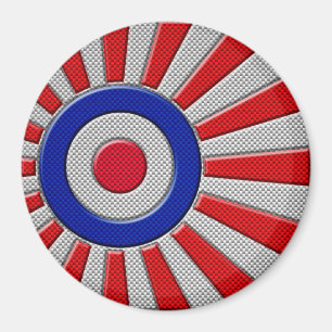 Mod Roundel Sunburst Carbon Fiber Style Magneet