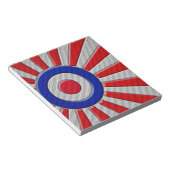 Mod Roundel Sunburst Carbon Fiber Style Notitieblok (Schuin)