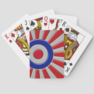 Mod Roundel Sunburst Carbon Fiber Style Pokerkaarten