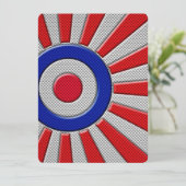Mod Roundel Sunburst Design in koolstofvezelstijl (Staand voorkant)