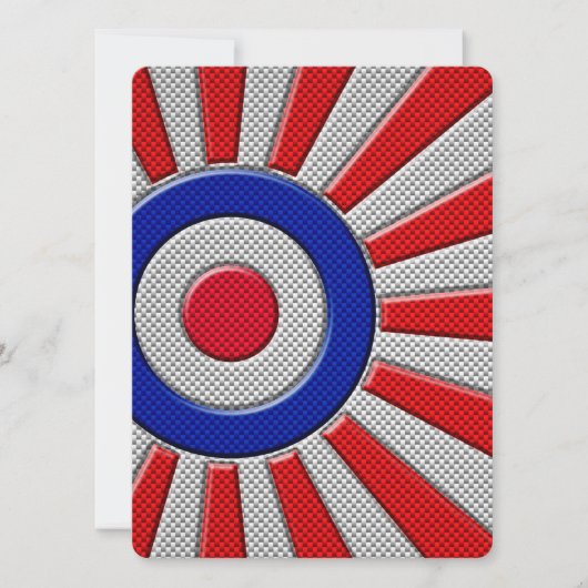 Mod Roundel Sunburst Design in koolstofvezelstijl (Voorkant)