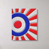 Mod Roundel Sunburst Design in koolstofvezelstijl Canvas Afdruk (Voorkant)