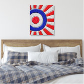 Mod Roundel Sunburst Design in koolstofvezelstijl Canvas Afdruk (Insitu (Slaapkamer))