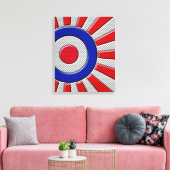 Mod Roundel Sunburst Design in koolstofvezelstijl Canvas Afdruk (Insitu (Woonkamer))