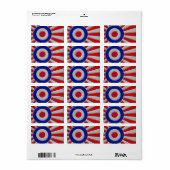 Mod Roundel Sunburst Design in koolstofvezelstijl Etiket (Full Sheet)