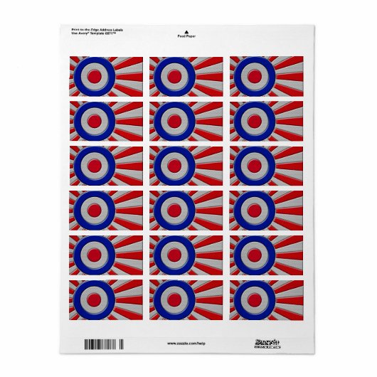 Mod Roundel Sunburst Design in koolstofvezelstijl Etiket (Full Sheet)