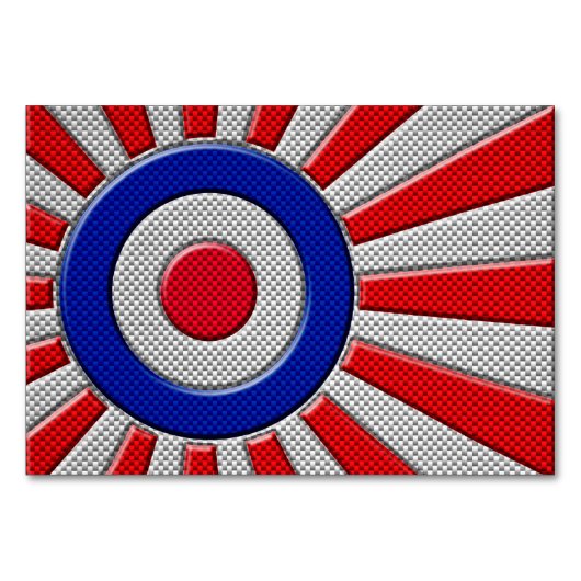 Mod Roundel Sunburst Design in koolstofvezelstijl Kaart (Voorkant)