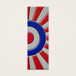 Mod Roundel Sunburst Design in koolstofvezelstijl Mini Visitekaartjes