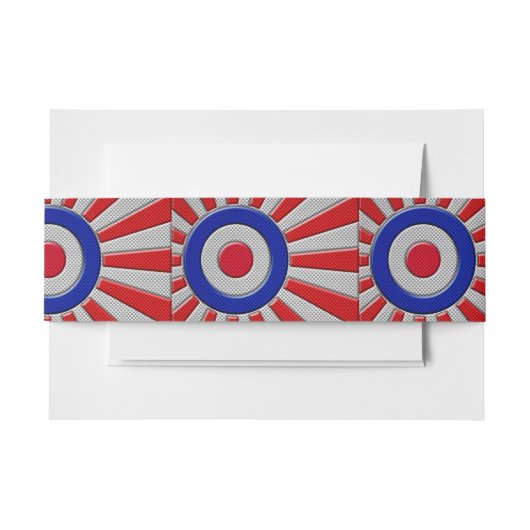 Mod Roundel Sunburst Design in koolstofvezelstijl Uitnodigingen Wikkel (Voorkant Voorbeeld)