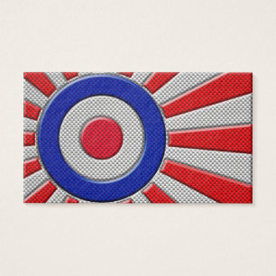 Mod Roundel Sunburst Design in koolstofvezelstijl Visitekaartje