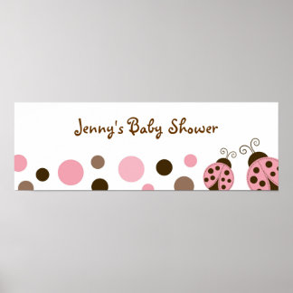 Mod roze Baby shower banner banner Poster