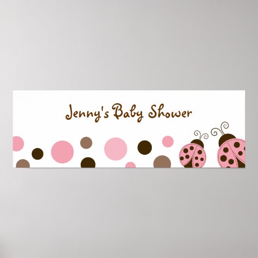 Mod roze Baby shower banner banner Poster (Voorkant)