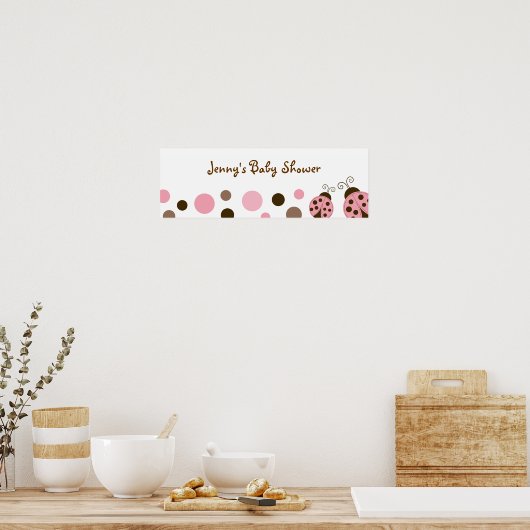 Mod roze Baby shower banner banner  Poster (Keuken)