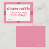 Mod Roze Baby shower Luier Raffle Ticket Insert Informatiekaartje (Voorkant / Achterkant)