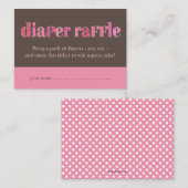 Mod Roze Baby shower Luier Raffle Ticket Insert Informatiekaartje (Voorkant / Achterkant)