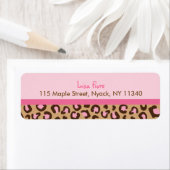 Mod Roze Cheetah Print Oerwoud Adresetiketten Etiket (Insitu)