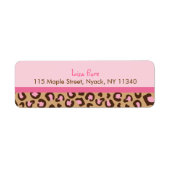 Mod Roze Cheetah Print Oerwoud Adresetiketten Etiket (Voorkant)