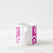 Mod roze en witte, concentrieke Retrocirkels Espresso Kop (Achterkant)
