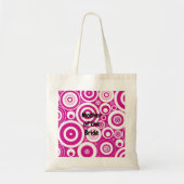 Mod roze en witte, concentrieke Retrocirkels Tote Bag (Voorkant)