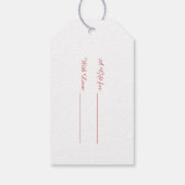 Mod roze en witte poka dots monogram met naam cadeaulabel (Achterkant)