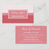 Mod Roze en Witte Polka Dots Make-up Artist Visitekaartje (Voorkant / Achterkant)